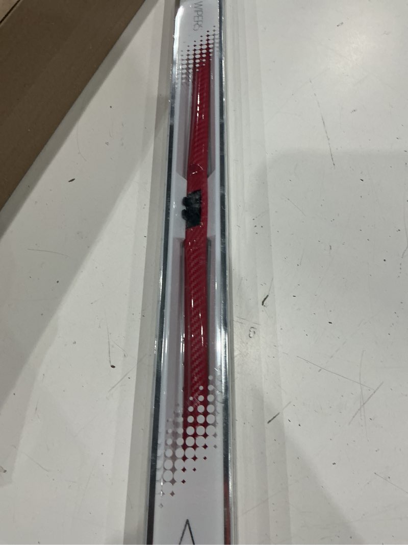 Condition photo showing Good Condition for clix wipers - red carbon fiber automotive wiper blades - universal clip on replacement windshield-wipers - all-weather - single blade (22in)