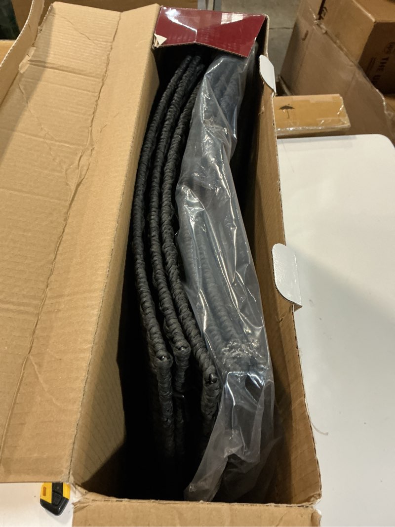 Condition photo showing Good Condition for 42in Extra Large Christmas Tree Collar - Wicker Woven Tree Collars for Artificial Trees - Handmade Rattan Rustic Farmhouse Basket for Tree Base Cover with Cord Cut-Out for 9ft 10ft 12ft Tree (Black) 42" Black