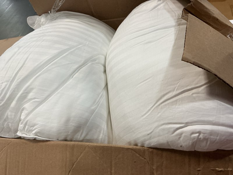 Condition photo showing As Is for beckham hotel collection bed pillows king size set of 2 | down alternative pillow for back, stomach or side sleepers king white