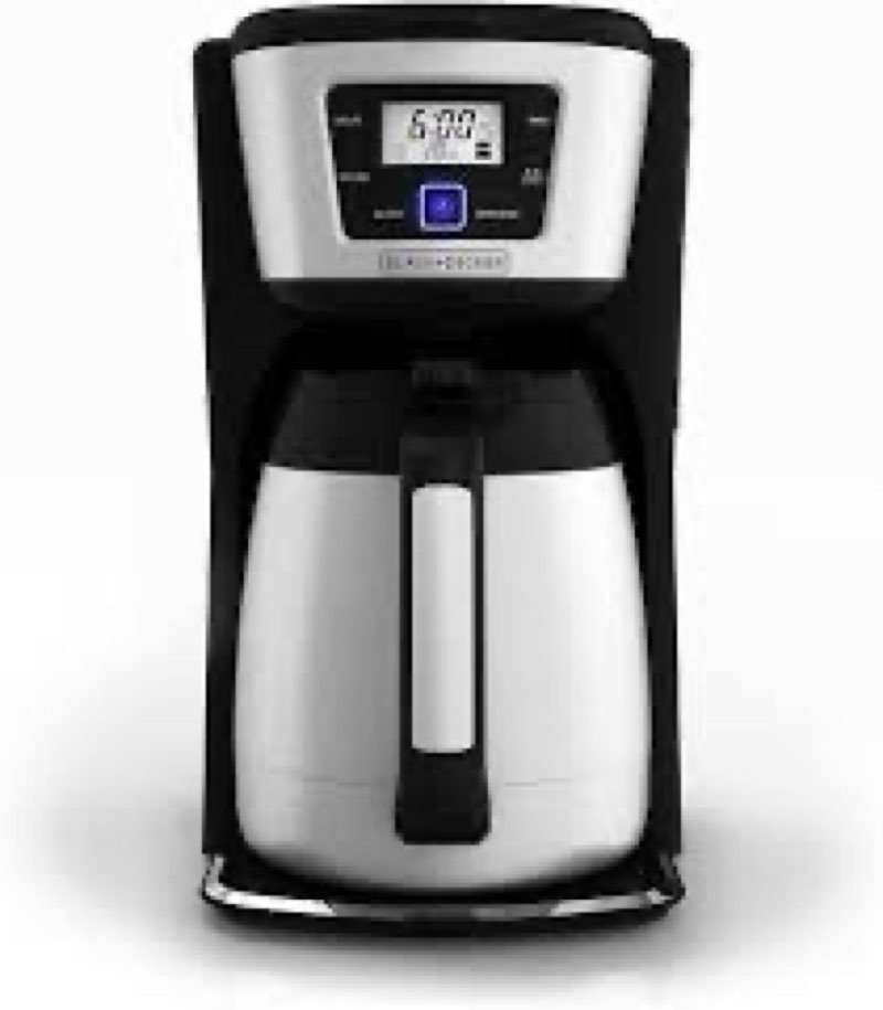 BLACK+DECKER 12-Cup Thermal Coffee Maker, Keep Coffee Hot with Insulated Stainless Steel Carafe, Dig