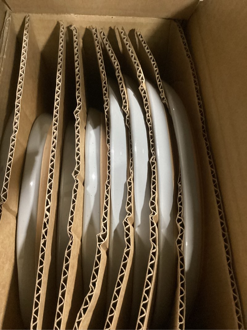 Condition photo showing New/Like New for AmorArc Ceramic Dinnerware Sets for 4, 12 Pieces Handpainted Plates and Bowls Set with Rustic Terracotta Underside, Scratch Resistant Stoneware Dishes Set, Dishwasher & Microwave Safe, Gray Limestone For 4(12Pcs)