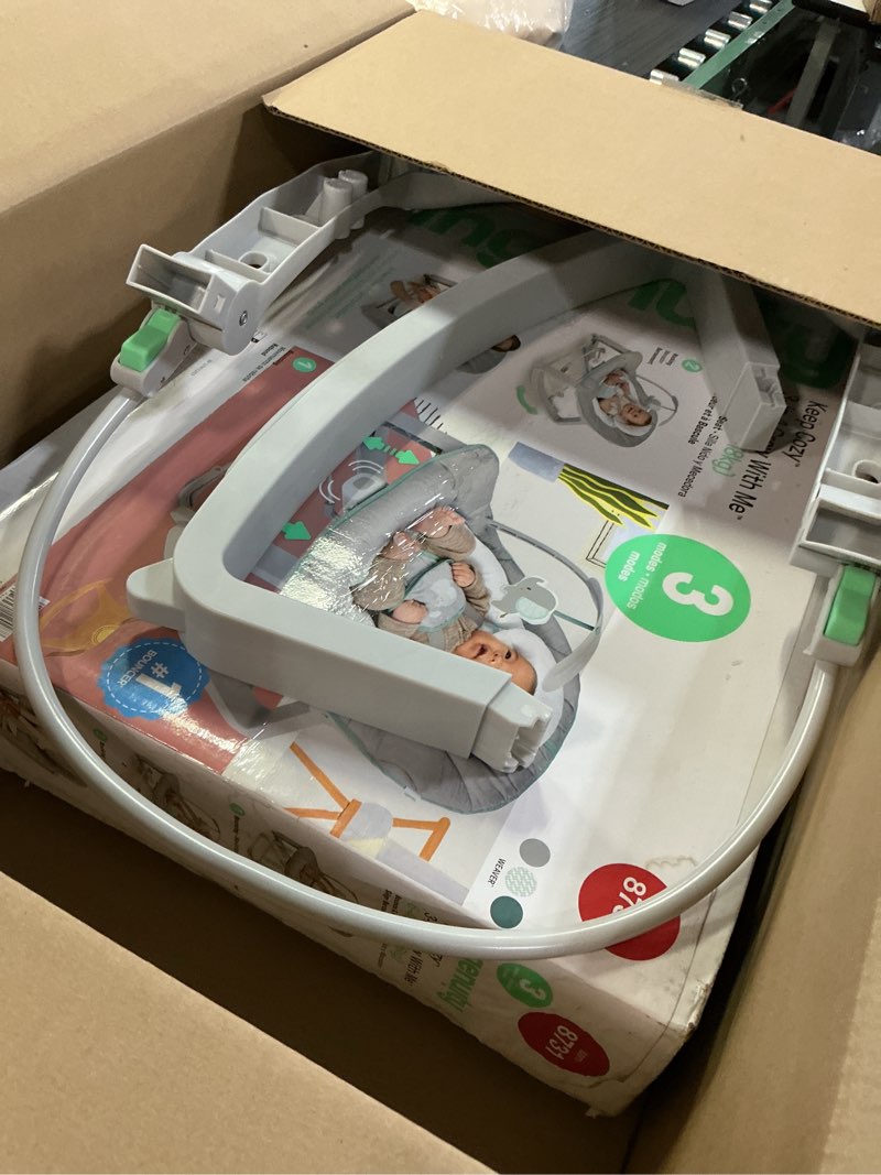 Condition photo showing As Is for Ingenuity Keep Cozy 3-in-1 Grow with Me Vibrating Baby Bouncer, Seat & Infant to Toddler Rocker, Vibrations & -Toy Bar, 0-30 Months Up to 40 lbs (Weaver)