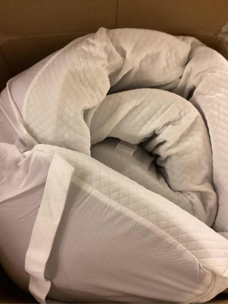 Condition photo showing As Is for 3 inch gel memory foam mattress topper queen size, cooling bed topper for pressure relief with removable breathable soft cover, certipur-us certified 3 inch(topper with white cover) queen