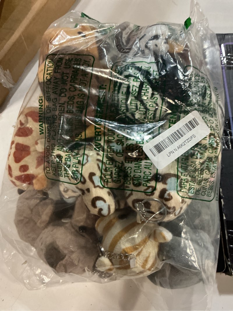 Condition photo showing New/Like New for Elcoho 16 Piece Safari Mini Stuffed Jungle Animal Set - Small Stuffed Forest Animal 3.75 Inch Animal Keychain Plush Toys for Kids Birthday Parties