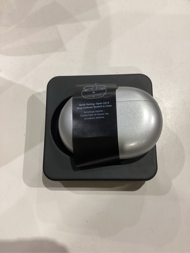 Condition photo showing Good Condition for Beats Studio Buds + | True Wireless Noise Cancelling Earbuds, Enhanced Apple & Android Compatibility, Built-in Microphone, Sweat Resistant Bluetooth Headphones, Spatial Audio - Cosmic Silver Cosmic Silver Studio Buds + Without AppleCare+
