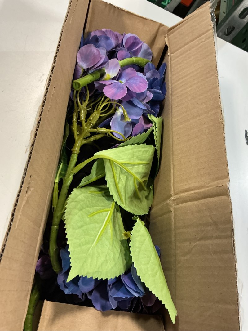 Condition photo showing Good Condition for 3Pcs Purple Hydrangea Artificial Flowers 19.7 in Real Touch Faux Hydrangea Stems Silk Flowers with S