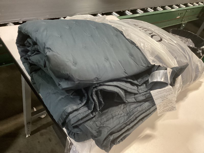 Condition photo showing As Is for bamboo dream quilt, nightfall, king/cal king