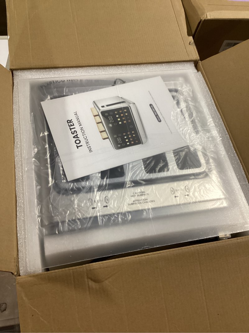 Condition photo showing Good Condition for Smart Toaster 4 Slice with Touchscreen & 1-Touch Memory for Family | Stainless Steel Extra-Wide Slots for 6 Bread Types & Toast Settings | Defrost Reheat & Single-Slice Modes Stainless Steel 4 Slots 4 Slice