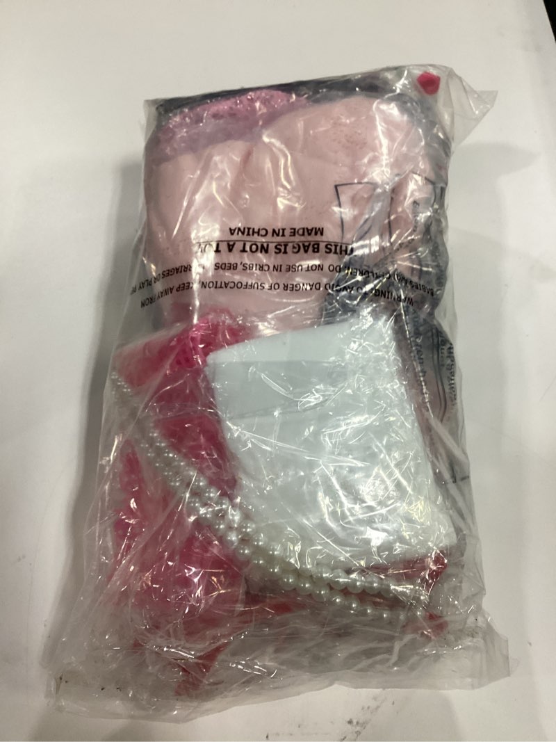 Condition photo showing New/Like New for 100 Days of School Costume for Girls, Old Lady Costume for Kids, Granny Grandma Dress Up Pink-set 3 3-4yr