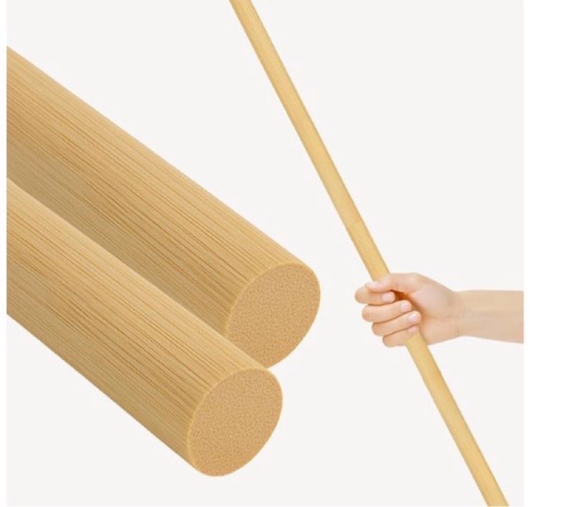 2PCS Bamboo Dowel Rods 1” x 48” Long – Round Wooden Dowels for Crafts DIY and School Projects Natura