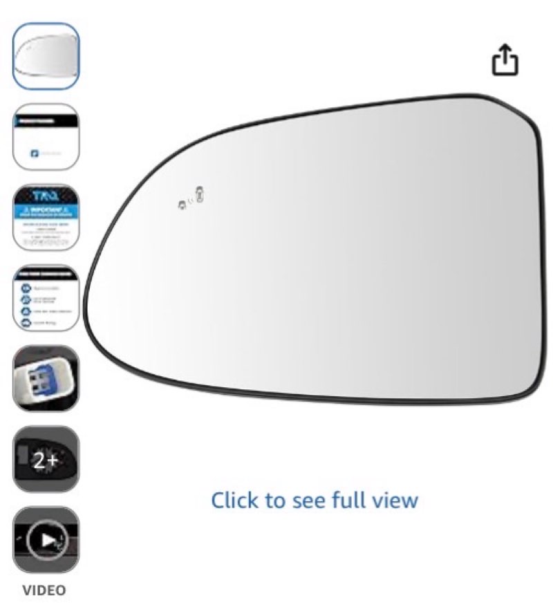 trq driver side mirror glass heated blind spot for factory equipped mirrors compatible with 2019-202