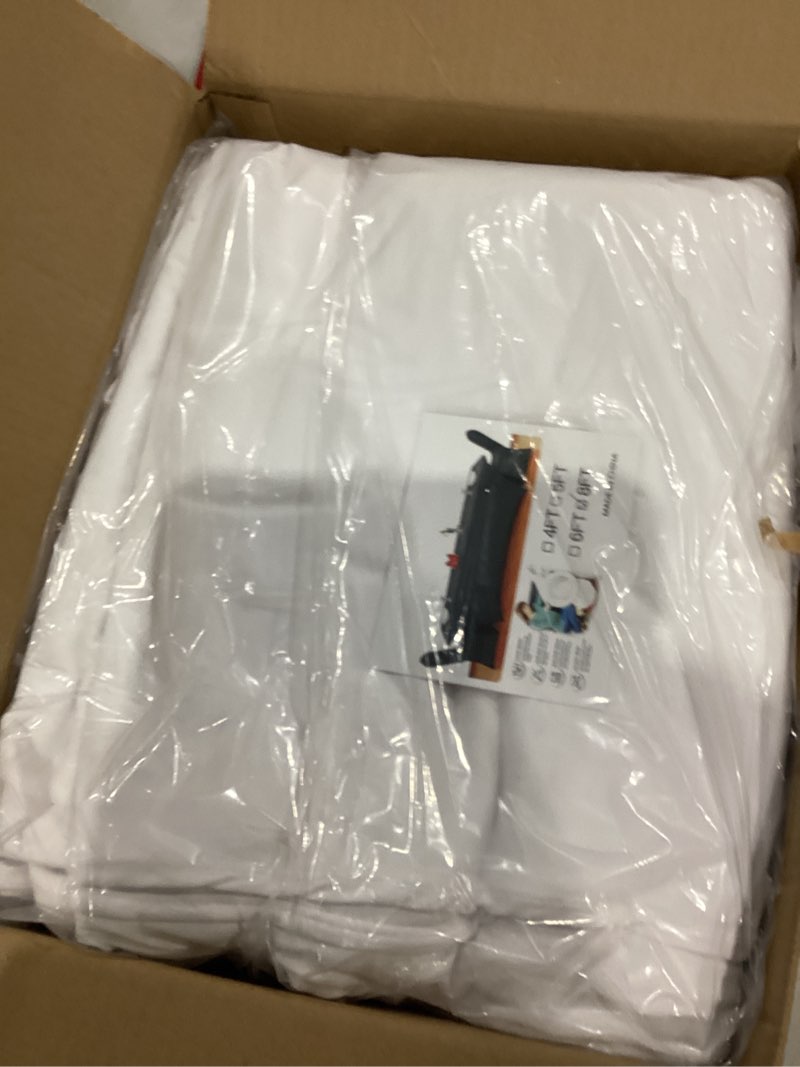 Condition photo showing New/Like New for Obstal 6 Pack Stretch Spandex Table Covers for 6 Foot Tables - 6 FT Universal Rectangular Fitted Tablecloth Protector for Wedding, Banquet, Party (White, 72 Length x 30 Width x 30 Height Inches) 6FT | 6 Pack White