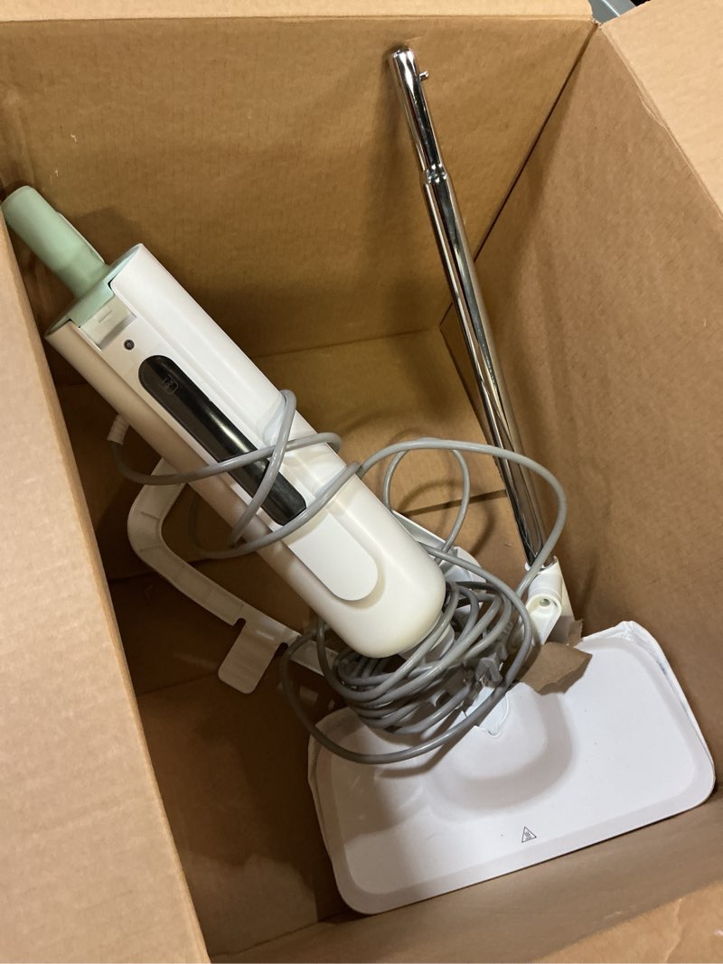 Condition photo showing As Is for newbulig steam mop for hardwood/tile/carpet, lightweight steamer cleaner for floor cleaning, 16.4 ft cord and 2 washable pads white and green 43.31"*7.87"*11.1"