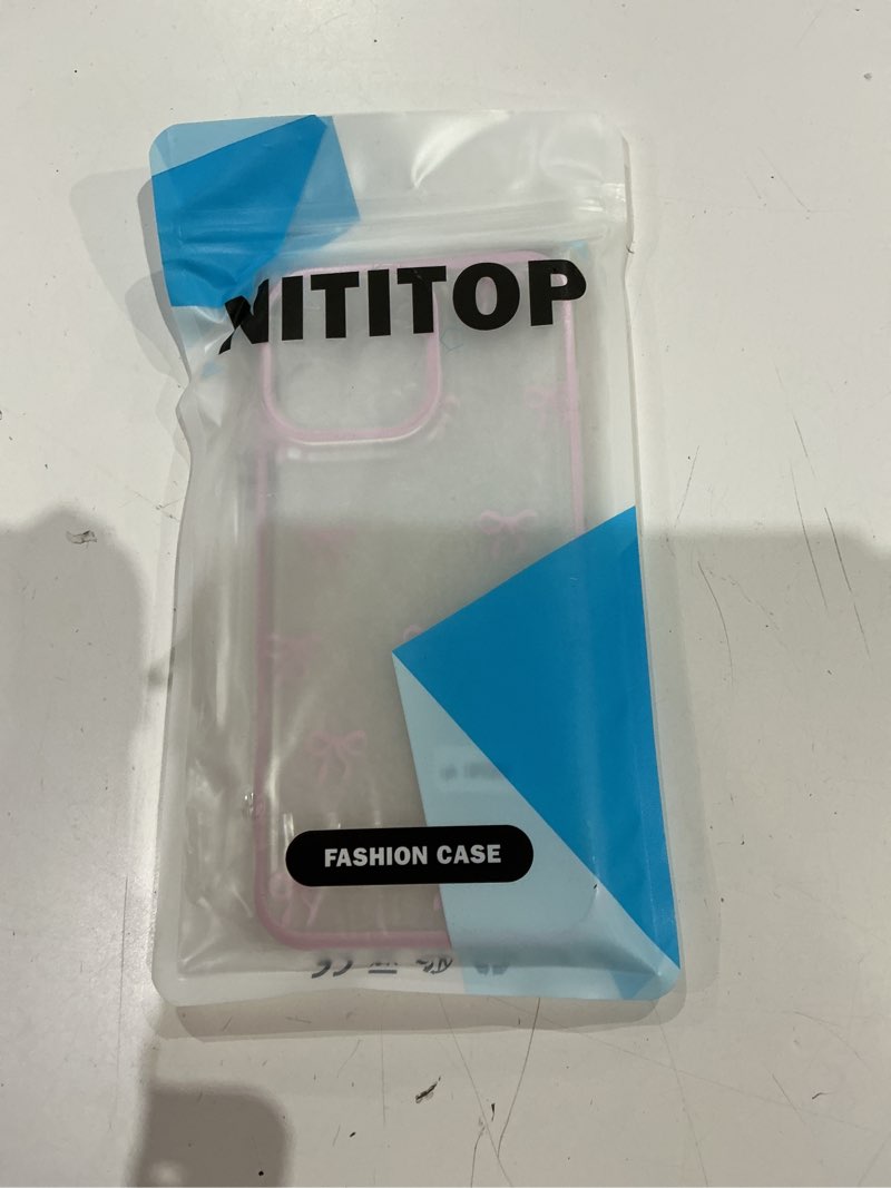 Condition photo showing Good Condition for nititop compatible with iphone 16 pro max case cute clear durable ribbon bowknot pattern for girls women soft tpu transparent full camera lens shockproof protective phone cover - pink pink iphone 16 pro max