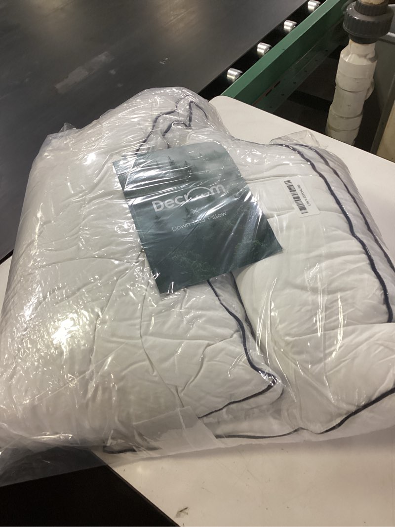 Decroom Goose Feather Down Fiber Pillows Queen Size Set of 2, Soft Pillows for Luxury Hotel Quality 