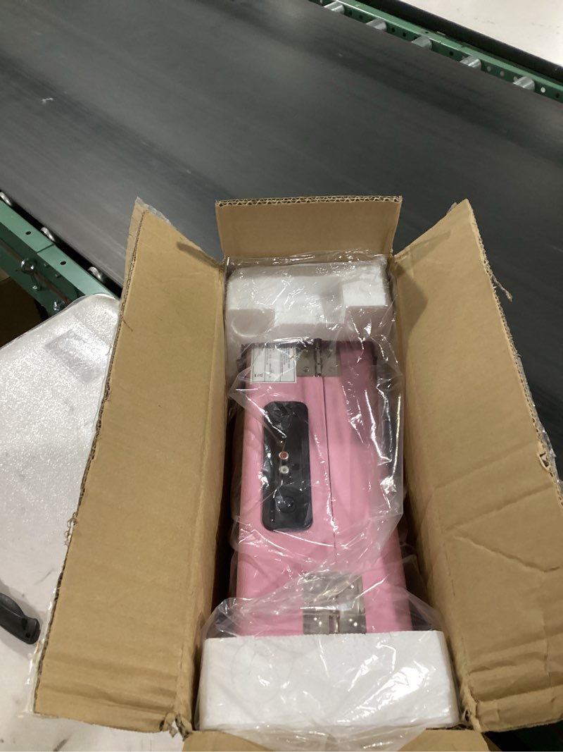 Condition photo showing New/Like New for Pink Vinyl Record Player 3 Speeds Portable Suitcase Turntable with Built-in Dual Speakers, Bluetooth Gramophone with Built-in Battery 3.5mm Aux Input/RCA Output Pink Silver