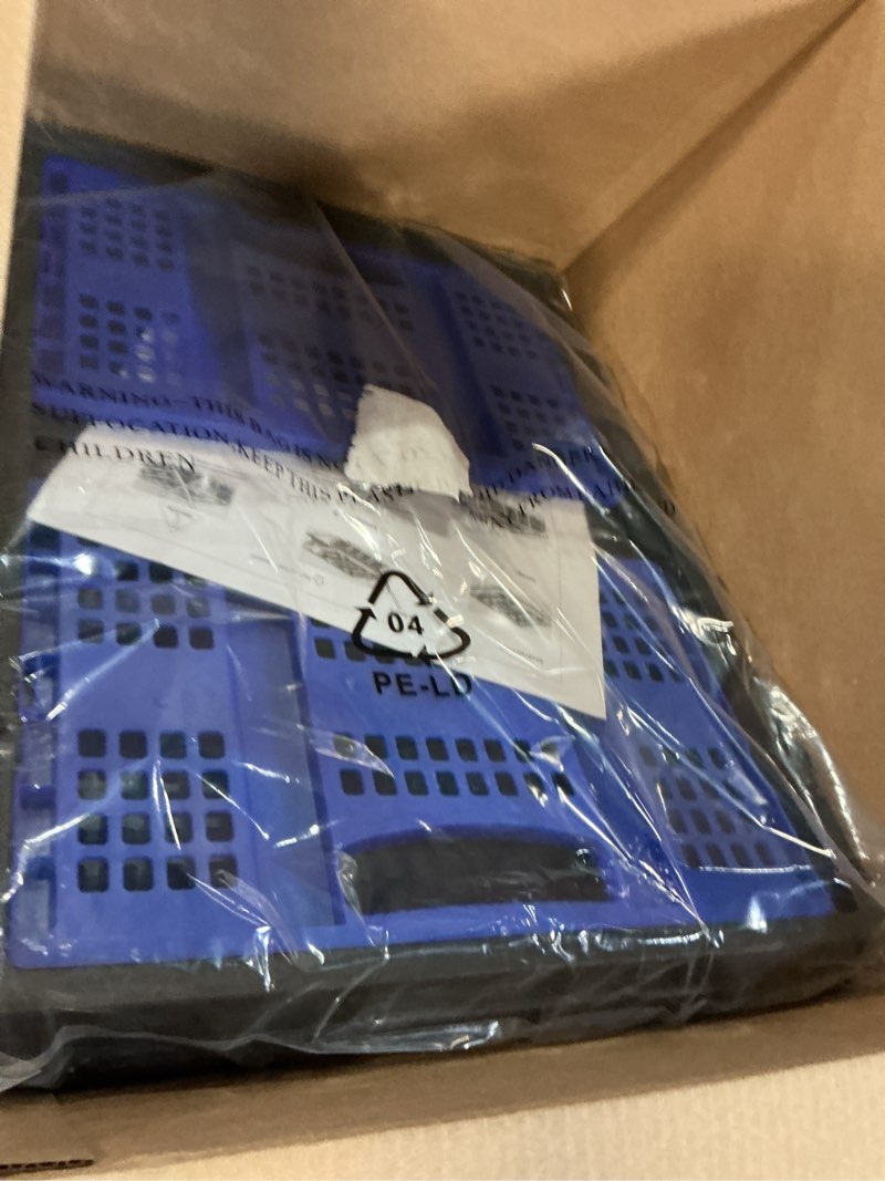 Condition photo showing New/Like New for Collapsible Storage Crate 22L x 15W x 10.7H Inch - Foldable and Stackable Plastic Bin, 1.73 Cu Ft Folding Basket for Car Trailer Garage and Home – 1 Pack