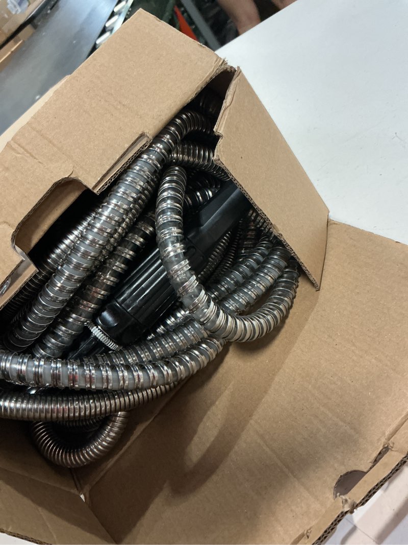 Condition photo showing Good Condition for 75ft metal garden hose stainless steel heavy duty water hose with 2 nozzles, no tangle and kink, lightweight & flexible, tough and pet proof, metal garden hose for yard, rv, garden, outdoor