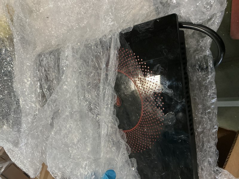 Condition photo showing As Is for VBGK Electric cooktop,110V 24 inch 2 Burner Electric Cooktop,Built-in and Countertop Stove Top,2200W Stove,9 Power Levels, Kids Lock & Timer,LED touch control,Overheat Protection