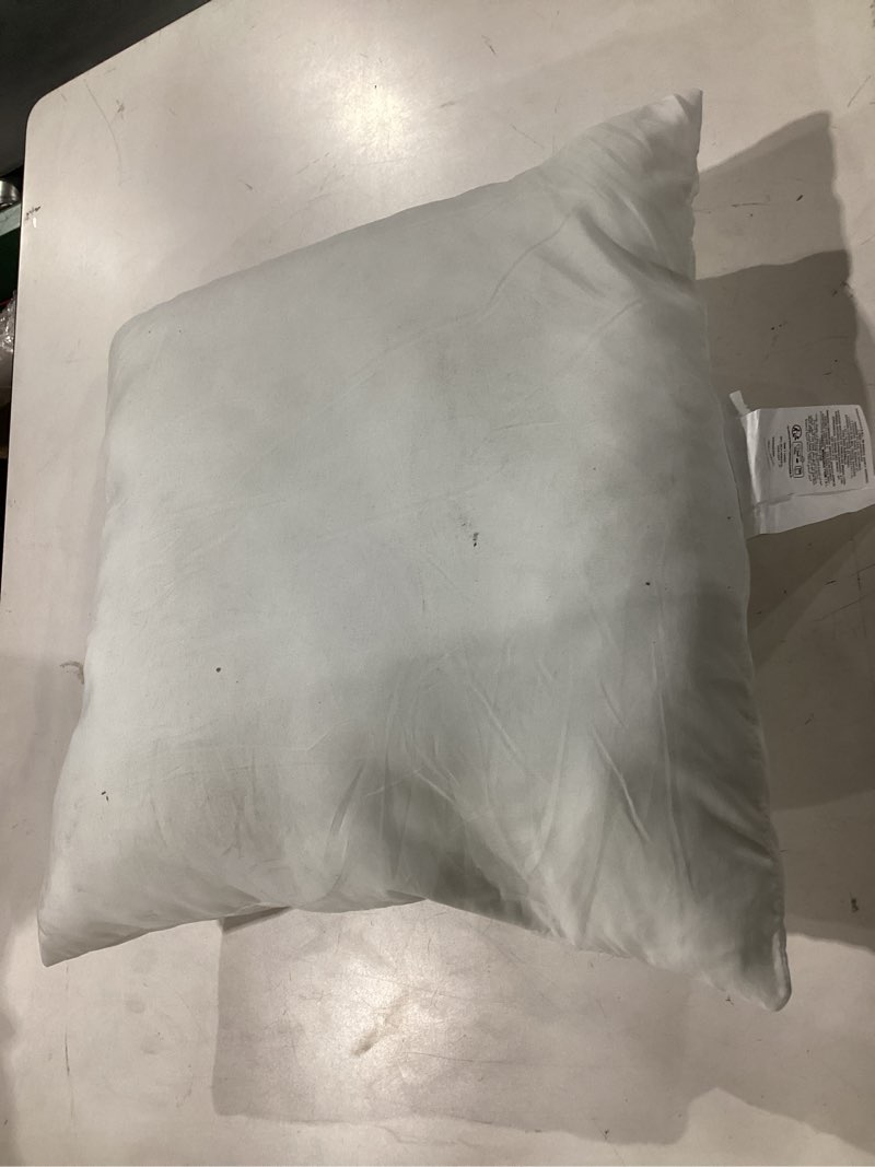 Condition photo showing As Is for white european size bedding throw 26x26 inches pillow insert polyester - down alternative fill - perfect for bed or couch - soft & cozy decorative euro pillow (euro,white)
