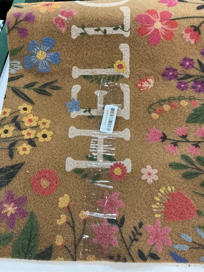 Condition photo showing Good Condition for jenaai spring coir doormat outdoor spring welcome door mat 17" x 29" hello floor mat non slip heavy duty for indoor outdoor entrance door porch front decor