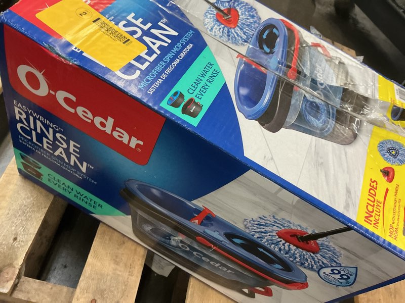 Condition photo showing As Is for o-cedar rinseclean spin mop with bucket