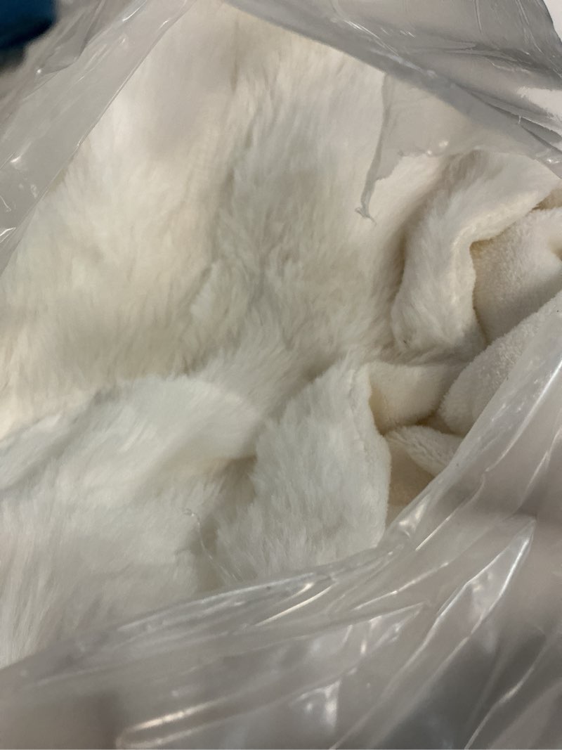 Condition photo showing As Is for fluffy blanket for couch soft luxury faux rabbit fur throw blanket cozy fuzzy plush bubble thick warm decorative throw for bed, sofa (twin size 60''x80'', cream white) cream white twin(60''x80'')