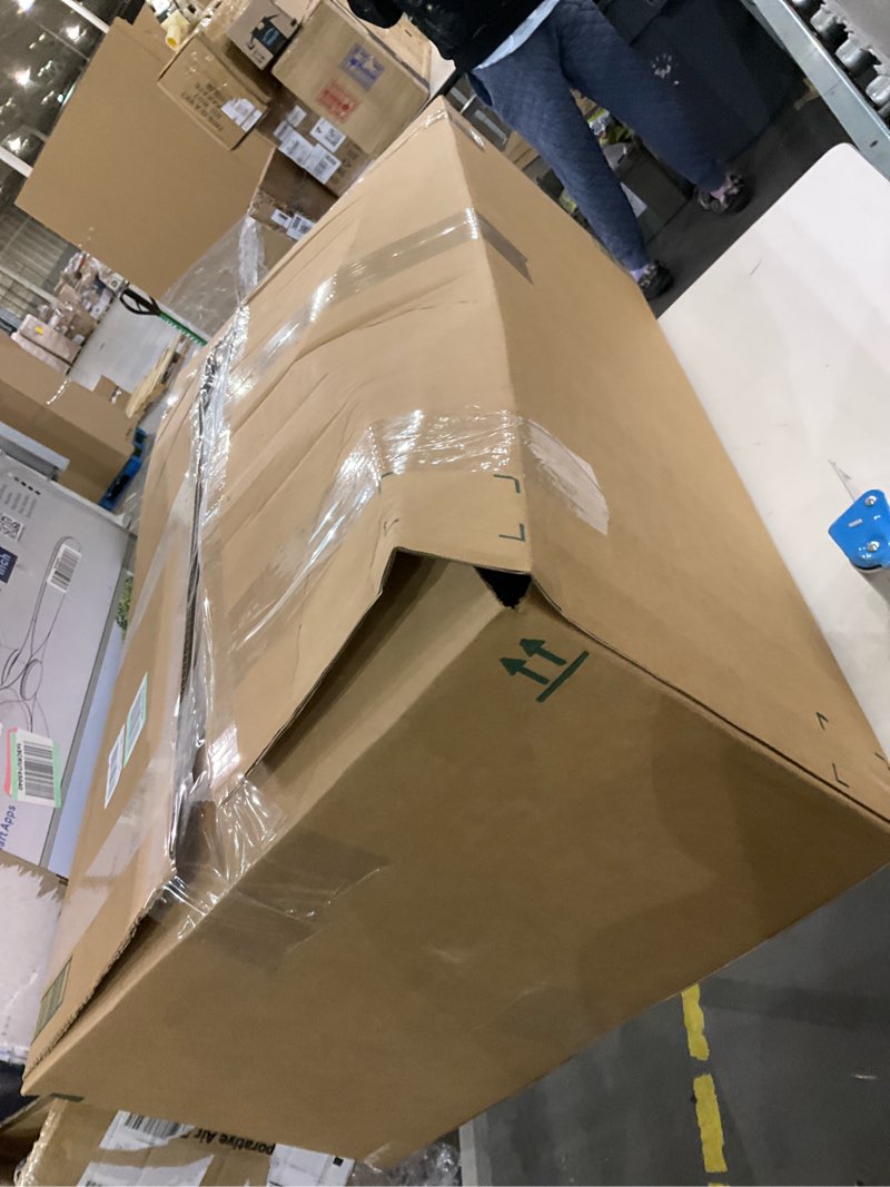 Condition photo showing As Is for EHEYCIGA Curved Dog Stairs Ramp for High Beds 19.7" H, 4-Step Dog Steps for Small Dogs and Cats, Pet Stairs for High Bed Climbing, Non-Slip Balanced Pet Step Indoor, Light Grey Fleece-Light Grey 4-Step