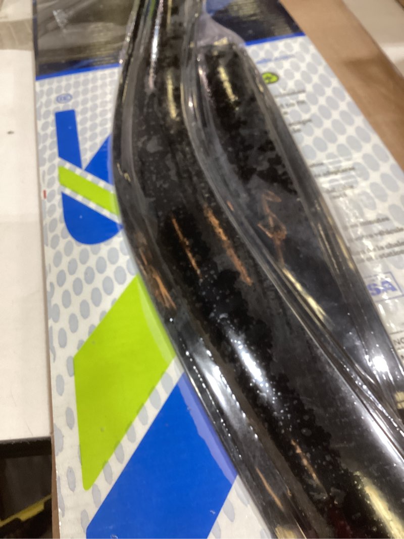 Condition photo showing As Is for auto ventshade [avs] outside mount rain guards for 2015-2025 ford f-150; 2017-2025 f-150 raptor, f-250, f-350 sd, supercab only | window vent visors, 4 pcs. - smoke | 94974 outside mount - smoke