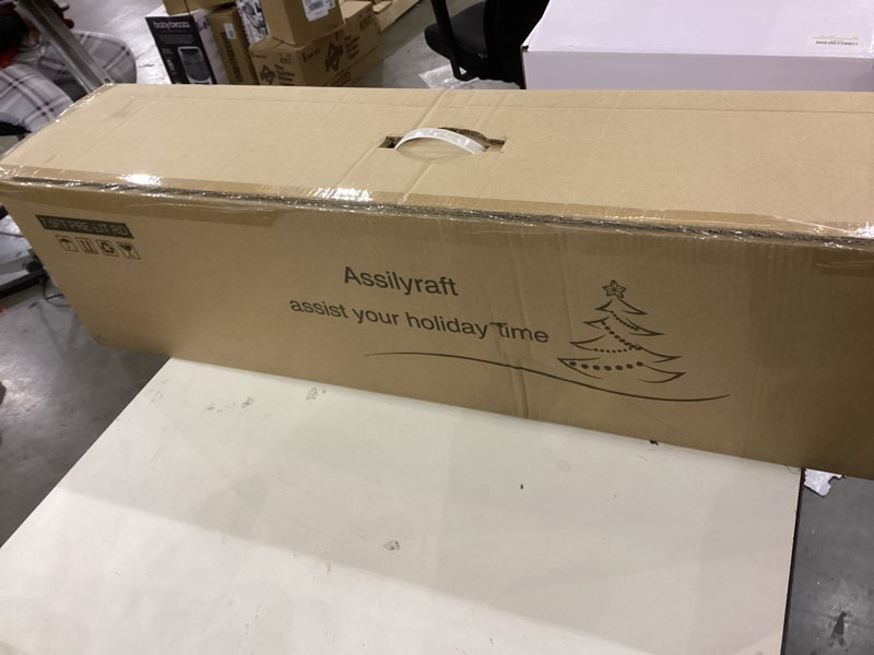 Condition photo showing New/Like New for 7.5FT Prelit Slim Artificial Pink Tinsel Christmas Tree with 250 Warm White LED Lights, Sparkling Skinny Pencil Metallic Tree for Bedrooms, Living Rooms Modern Holiday Décor Reddish Pink Tinsel With Warm White Lights 7.5FT