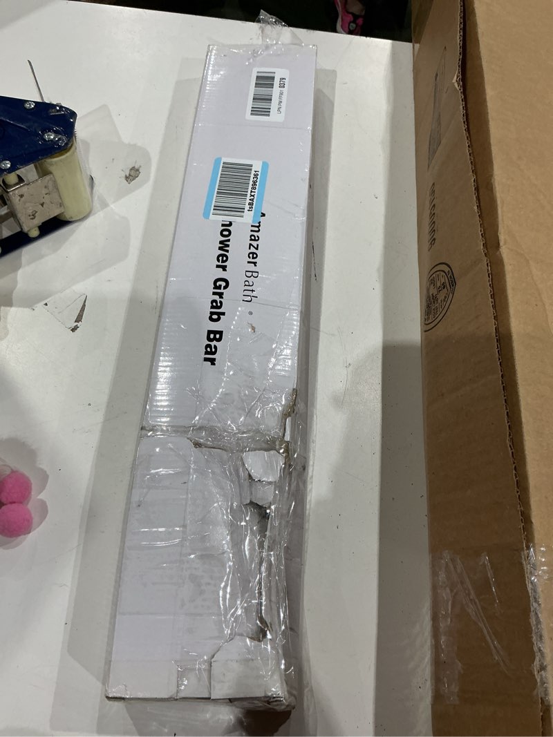 Condition photo showing New/Like New for amazerbath grab bars for bathtubs and showers anti slip, 24" l x 1.25" d, handicap grab bar stainless steel, shower grab bars for seniors, bathtub handle grab bars for bathroom holds 500lbs 24"l x 1.25"d brushed nickel
