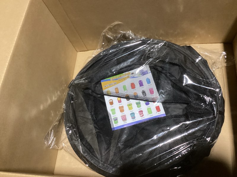 Condition photo showing Good Condition for BATTOO Extra Large 107L Strong Laundry Hamper 17.5" x 27" Collapsible Laundry Baskets with Long Straps Drawstring Barrel Foldable Hamper for Laundry Room, Bathroom, Campout, College Dorm or Travel 17.5"x27" Black