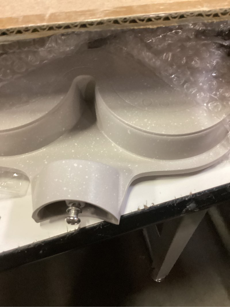 Condition photo showing Good Condition for bobikuke egg pan fried egg pan, egg frying pan with lid nonstick 4 cups pancake pan aluminium alloy cooker for breakfast, gas stove & induction compatible (white) white 10 in