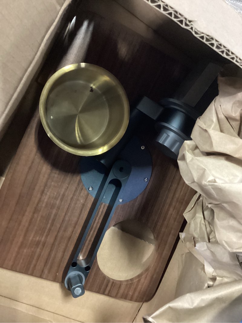 Condition photo showing Good Condition for Fewuto Car Cup Holder Tray Desk, 360° Rotating Black Walnut Solid Wood Food Car Table - Steering Wheel Tray Road Trip Essentials Accessories for Tesla Model Y/3/S, Ford F150 Most Vehicles