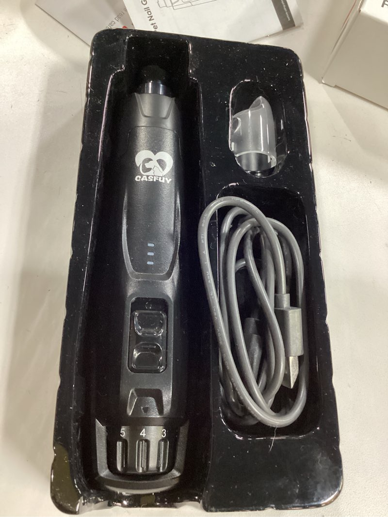 Condition photo showing Good Condition for Casfuy New 6-Speed Dog Nail Grinder - 50% More Power Dog Nail Trimmers with 2 LED Lights Quiet 7h Running Time Electric Pet Nail Grinder File Toenail Grinder for Large Medium Small Dogs & Cats (Black)