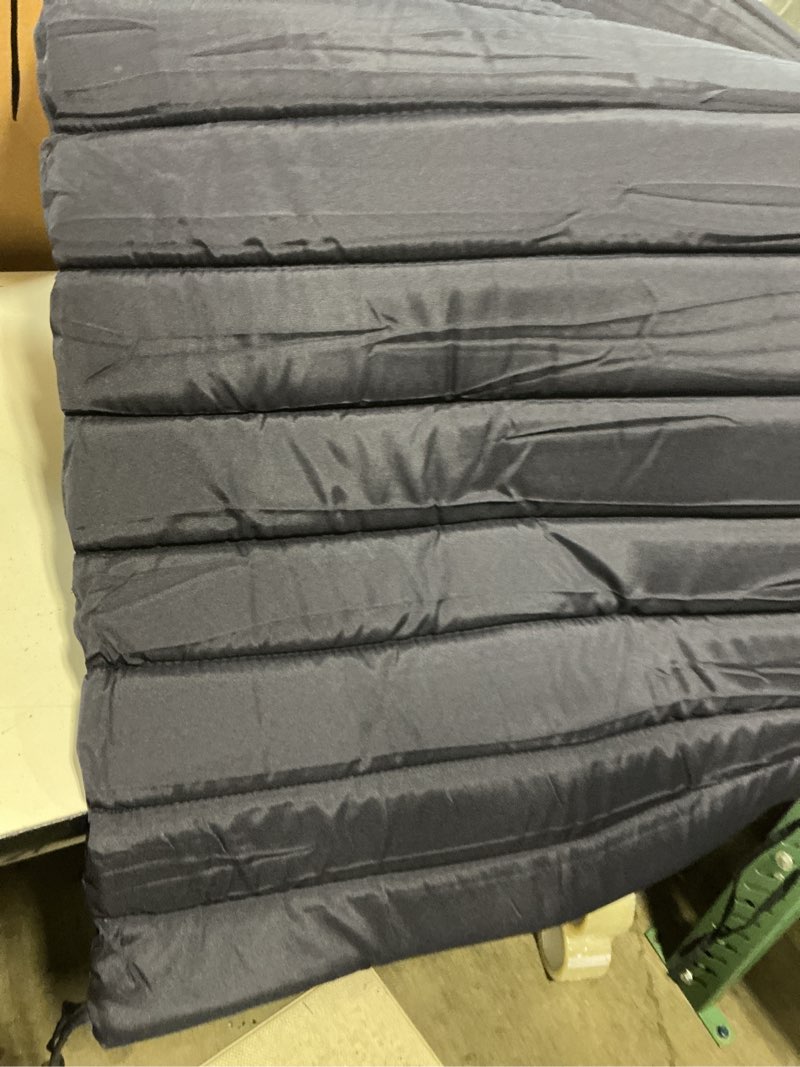 Condition photo showing As Is for 20.9 in. x 70.9 in. multi-piece outdoor chaise lounge cushions with headrest in navy blue (2-pack)