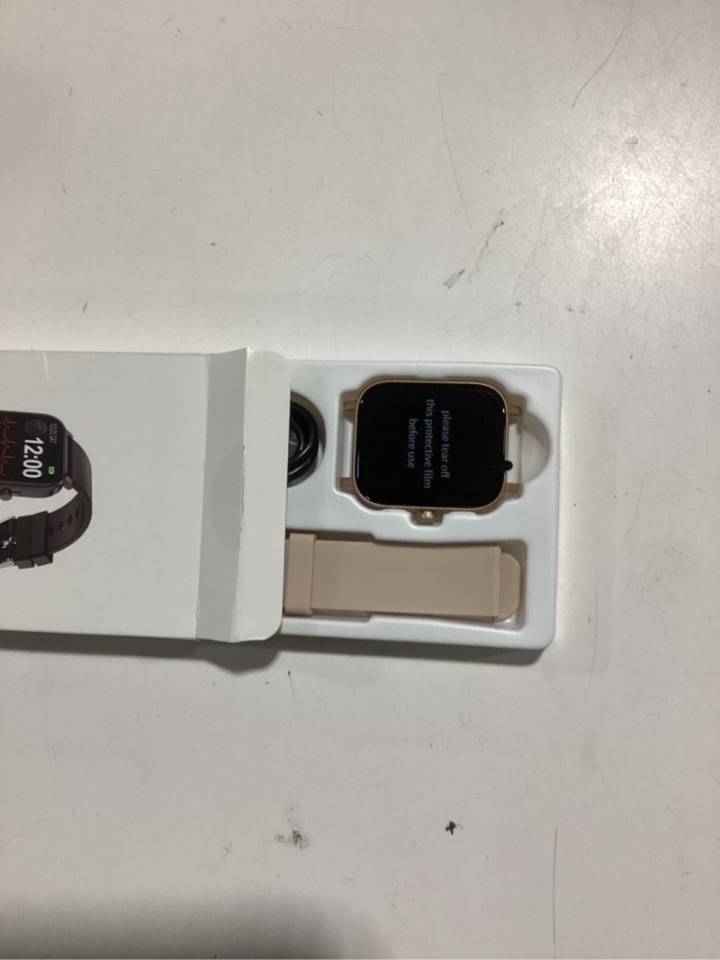 Condition photo showing Good Condition for smart watch for men women compatible with iphone samsung android phone 1.69 inch full touch screen ip68 waterproof bluetooh fitness tracker heart rate/sleep monitor (gold)