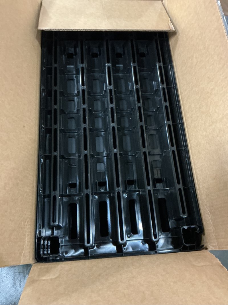 Condition photo showing Good Condition for IRIS USA 5-Shelf Heavy Duty Plastic Storage Shelves, 750lb Capacity, 73" H x 36" W x 18" D, Large Modular Shelving Unit Storage Organizer for Garage, Home, Warehouse & Gym, Storage Rack - Black 5-Tier Heavy Duty