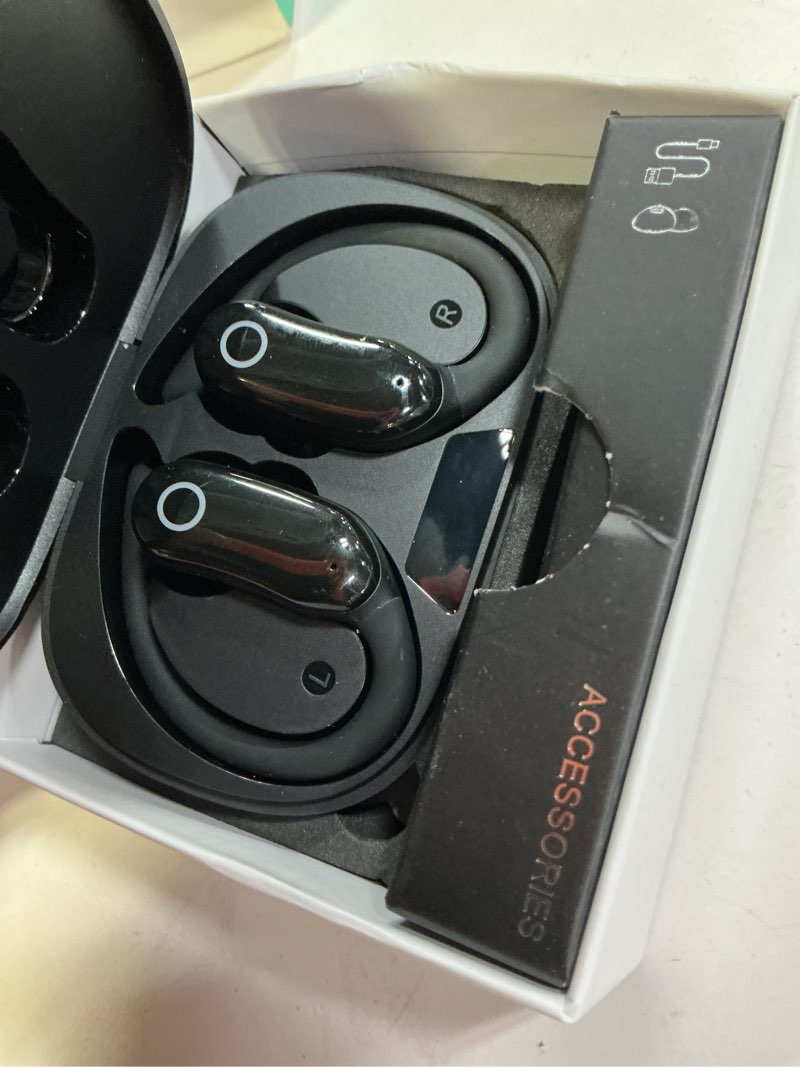 Condition photo showing Good Condition for gnmn active noise cancelling ear buds wireless earbuds 96hrs playback bluetooth headphones dual battery display stereo bass earphones with earhooks microphone ipx7 waterproof for sports/workout black