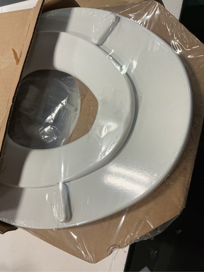 Condition photo showing Good Condition for mayfair nextstep2 toilet seat with built-in potty training seat, slow-close, removable that will never loosen, elongated, white elongated 1