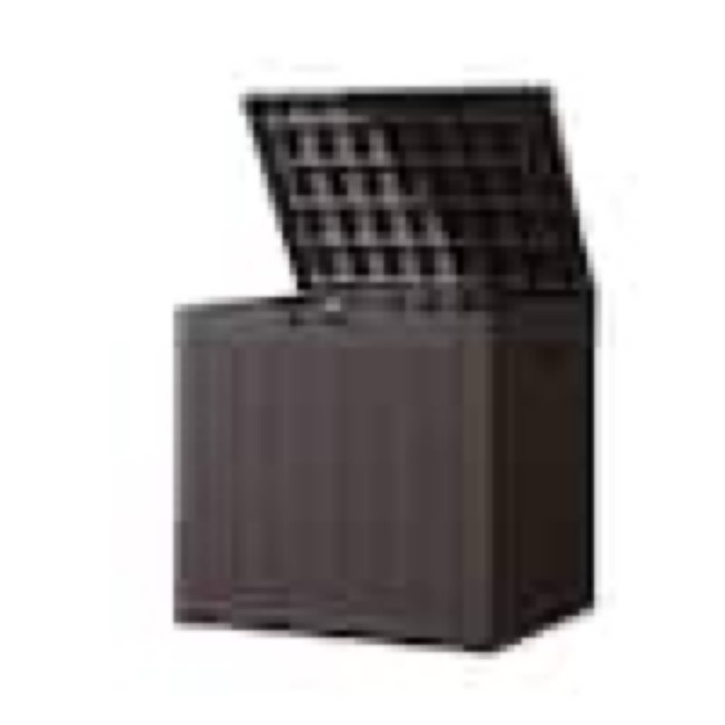31 gal. outdoor waterproof resin storage deck box, lockable large capacity deck storage bench for garden or patio