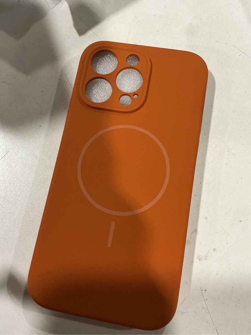 Condition photo showing Good Condition for miracase magnetic for iphone 14 pro max case, [soft anti-scratch microfiber lining], compatible with magsafe, silicone shockproof protection phone case for iphone 14 pro max,orange amber orange iphone 14 pro max