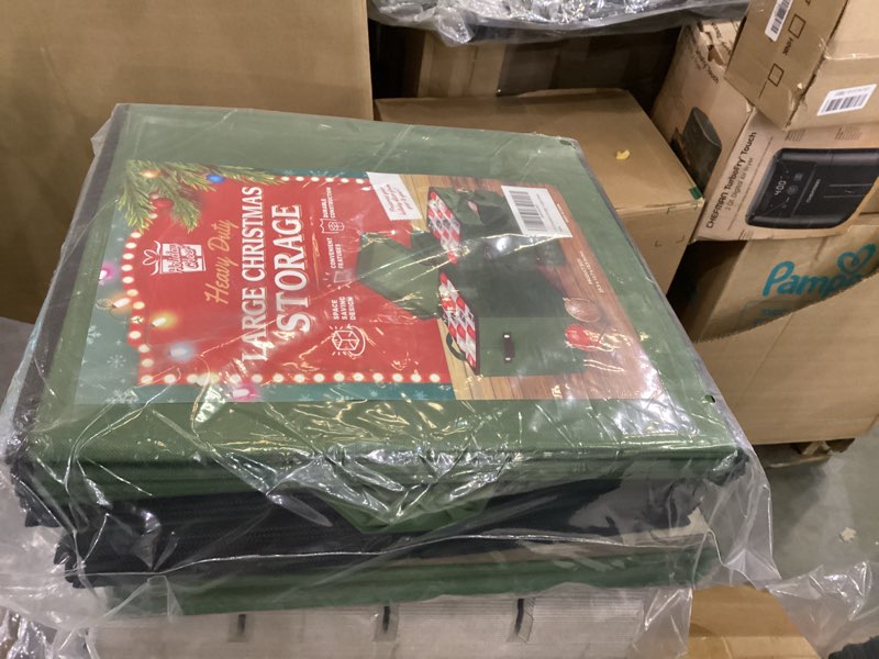 Condition photo showing New/Like New for Holiday Cheer Premium Christmas Ornament Storage with 8 Tray – Christmas Storage Container with Dividers Perfect for Holiday Decorations– Fits 128 Holiday Ornaments – Tear-Proof Fabric Green Large