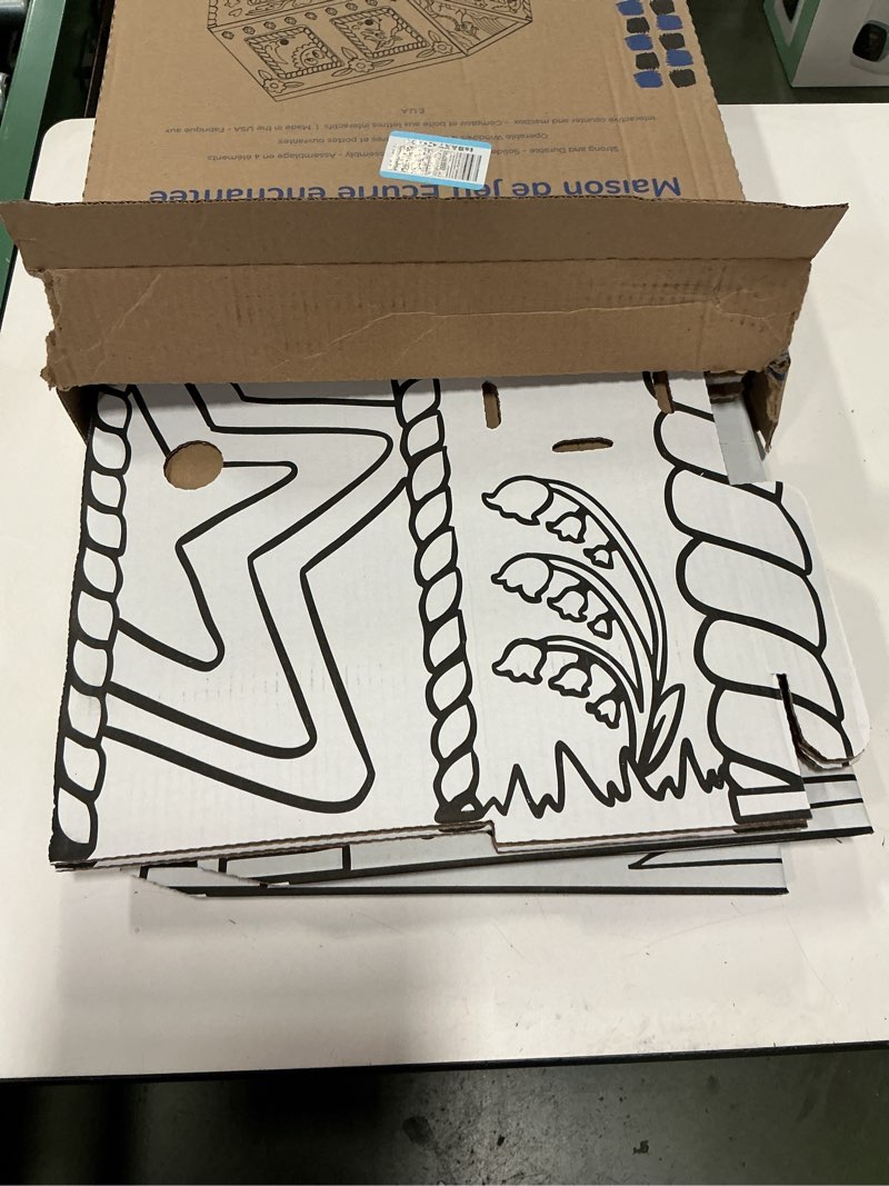 Condition photo showing As Is for Bankers Box at Play Color in Enchanted Stable Playhouse, Cardboard Playhouse and Life Size Craft Activity for Kids and Families