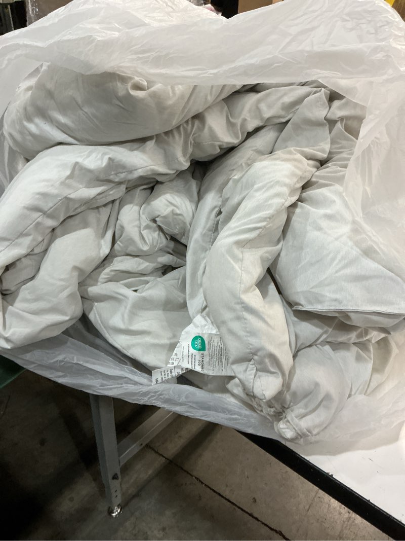 Condition photo showing As Is for queen size comforter sets - 7 pieces bed in a bag queen, luxury comforter set with sheets for all season, bed set with comforter, flat sheet, fitted sheet, pillowcases & shams, french grey french grey queen