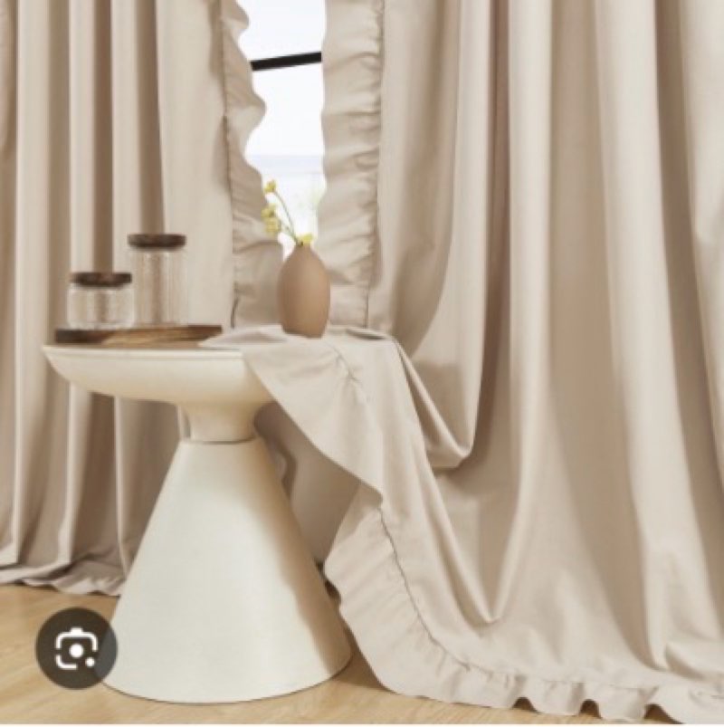 Jubilantex Ruffle Blackout Curtains 84 Inches Long 2 Panels Fabric Farmhouse Curtain Soft Light Filt