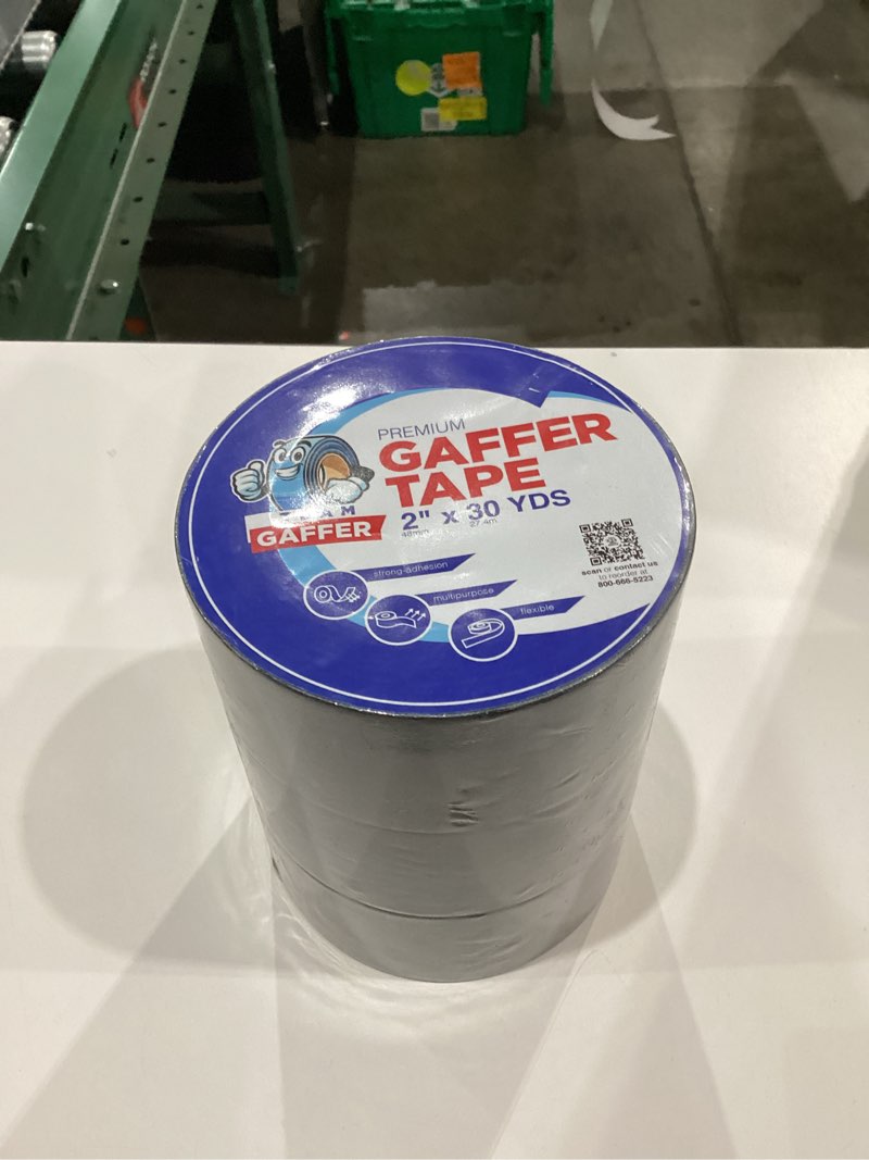 Condition photo showing New/Like New for Team Gaffer Black Professional-Grade Gaffer Tape | Water-Resistant, Heavy-Duty & No-Residue for Reliable & Convenient Repairs, Marking, Cable Management | 2 inches x 30-Yard Per Roll (3 Pack) Black (Pack of 3)