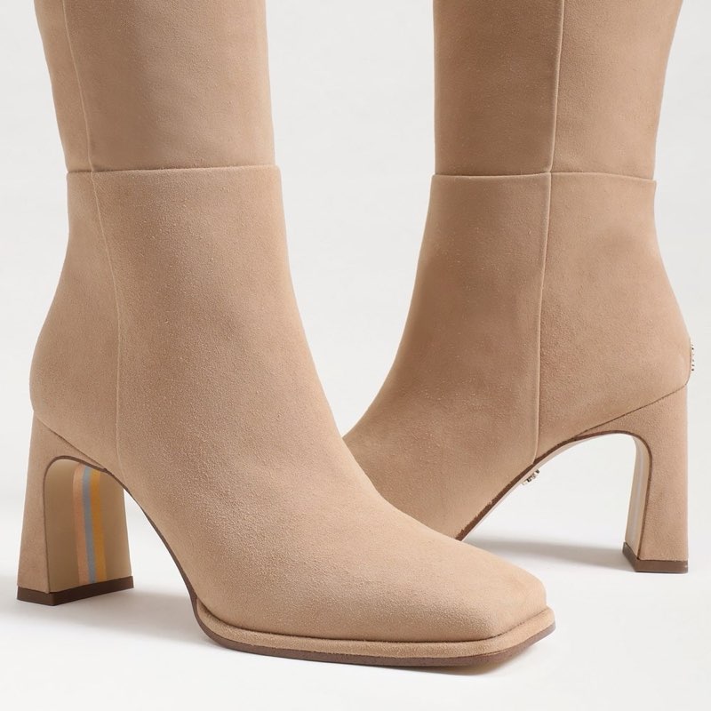 (Size 6) Sam Edelman Women's Issabel Square-Toe Sculpted-Heel Boots Women's Shoes