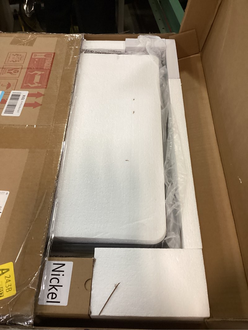 Condition photo showing Good Condition for TETOTE Pivot Mirror for Bathroom 16 x 20 Matte Black Tilt Beveled Rectangle Metal Framed Pivoting Bathroom Vanity Mirror, Modern Farmhouse Adjustable Tilting Wall Mirror, Horizontal/Vertical 20"L x 16"W Matte Black