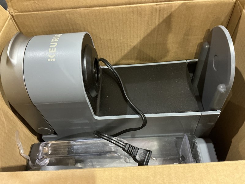 Condition photo showing As Is for keurig k-supreme single serve k-cup pod coffee maker, multistream technology, 4 brew sizes, 66oz dual-position removable reservoir, gray gray coffee maker
